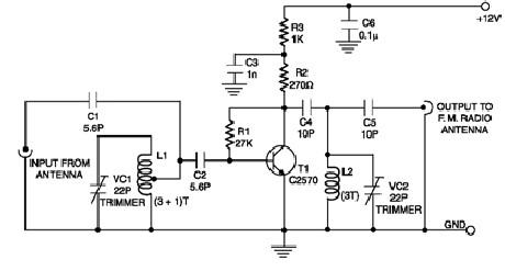 fm signal booster circuit schematic