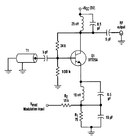 varactorless high frequency modulator electronic circuit