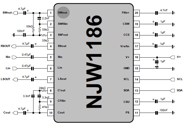 Stereo    To 5 1 Channel Converter Circuit - Njw Surround Sound System Circuit Diagram - Stereo To 5 1 Channel Converter Circuit