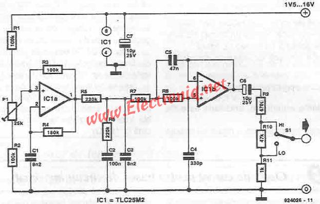 Sinusoidal signal generator circuit diagram