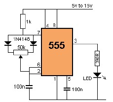 LED dimmer circuit using 555 timer