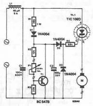Drilling machine speed regulator circuit diagram electronic project