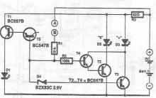 Probe test circuit using transistors