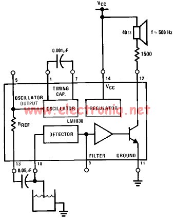 LM1830 fluid detector circuit diagram
