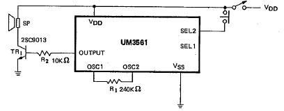UM3561 siren alarm circuit diagram