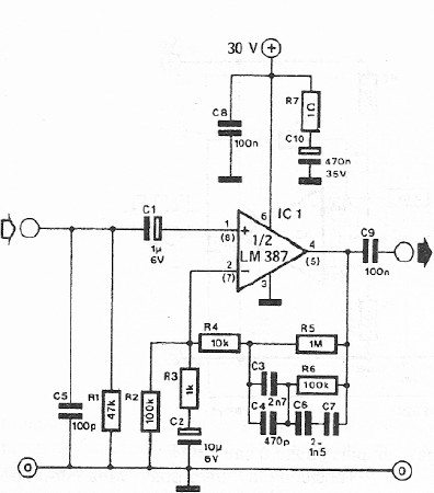 Dynamic Microphone Amplifier Circuit Diagram