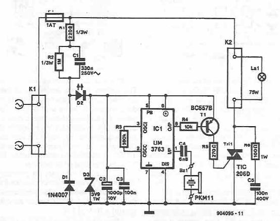 Light by whistle electronic project circuit diagram