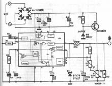 L296 30v variable switching power regulator circuit